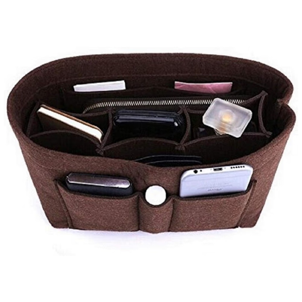 ZTUJO Brown Felt Purse Organizer Insert for Speedy 30 and Noe GM Medium